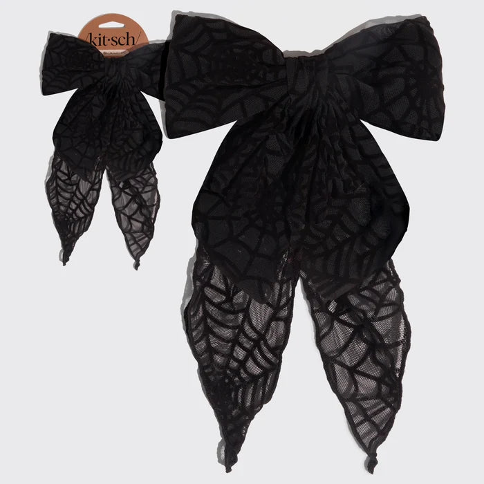 Spiderweb Bow Hair Barrette