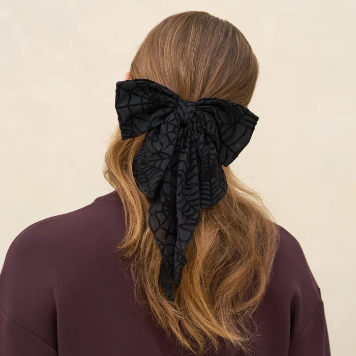 Spiderweb Bow Hair Barrette