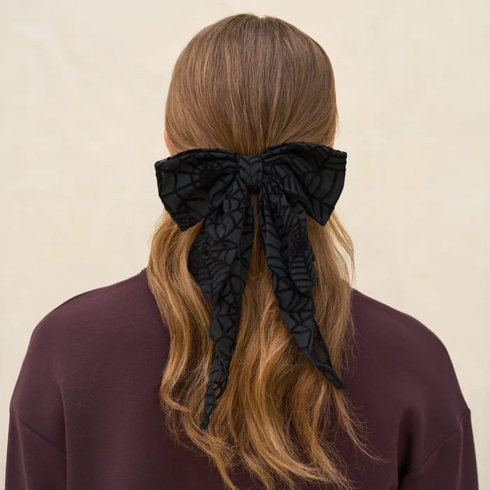 Spiderweb Bow Hair Barrette