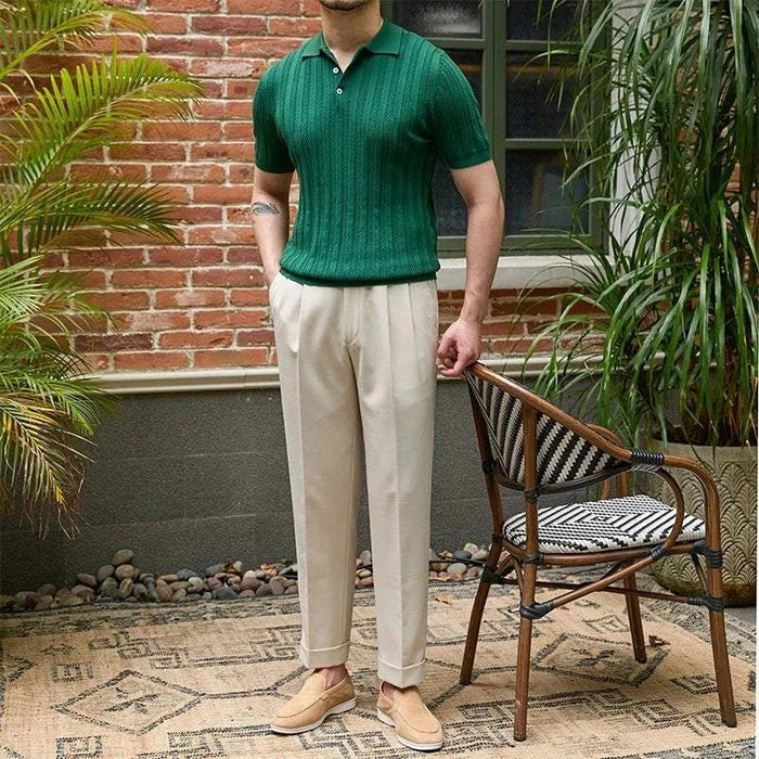 Spring gentleman english t-shirt - AntoniosClothing - Green