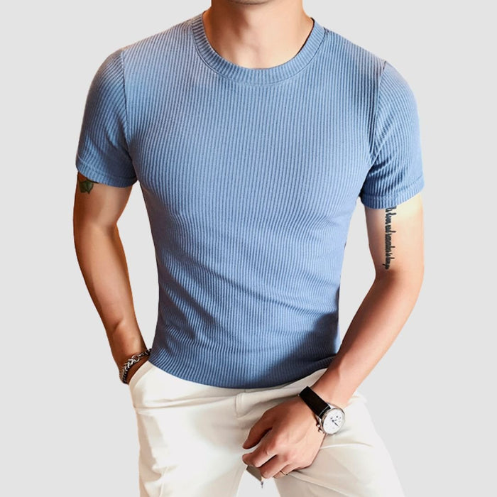 Spring Slim Fit T-Shirt - AntoniosClothing - Blue