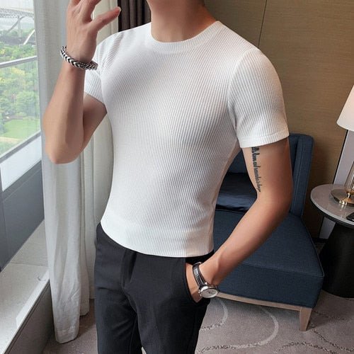 Spring Slim Fit T-Shirt - AntoniosClothing - white