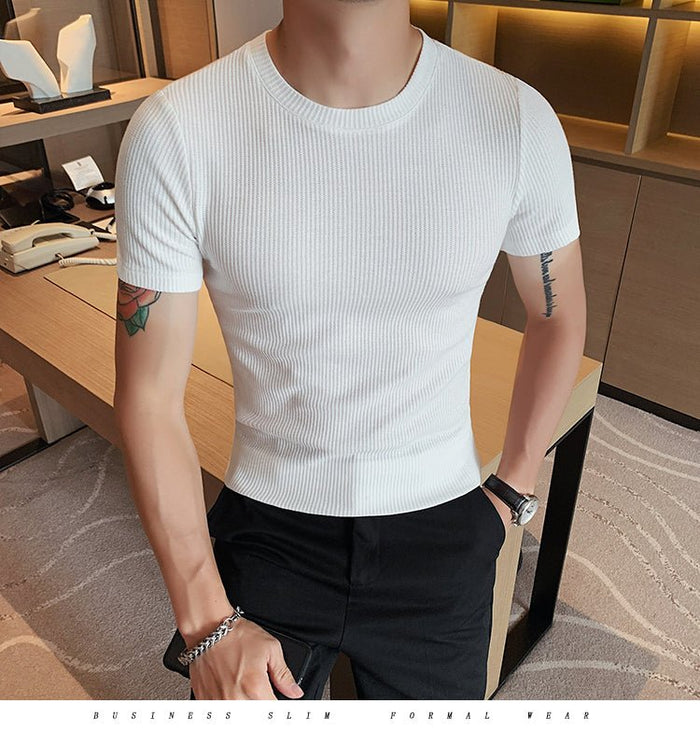 Spring Slim Fit T-Shirt - AntoniosClothing - Camel