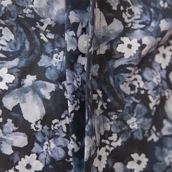 Spring vintage printed shirt - AntoniosClothing - Blue