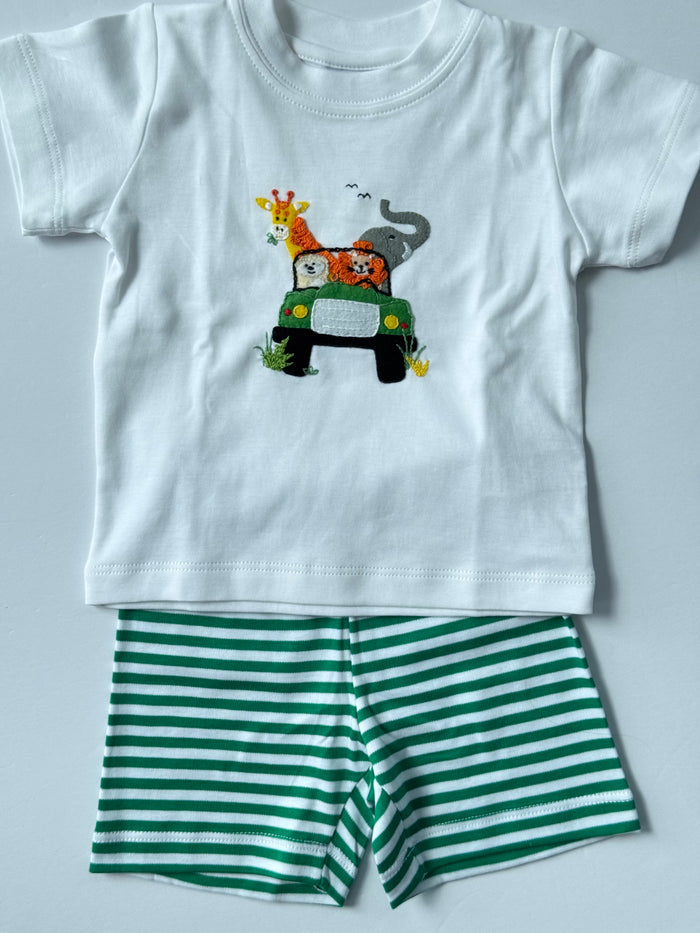 Squiggles - Tee + Short Set - Safari Jeep