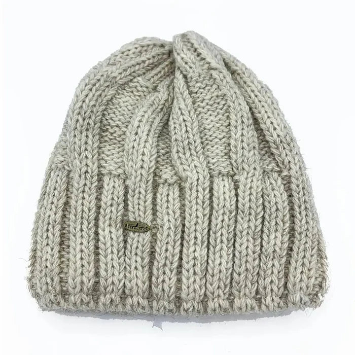 Starling Unisex Pullover Beanie Hat 12032 in beige, ribbed wool knit with logo tag, ideal for cold weather, sold by John Bulls. Cream from  John Bull Clothing