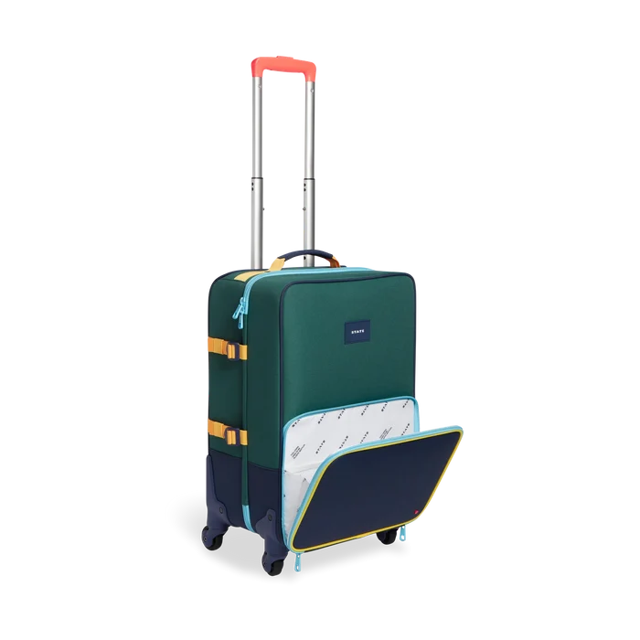 State Bags - Logan Carry-On Suitcase - Green/Navy Colorblock