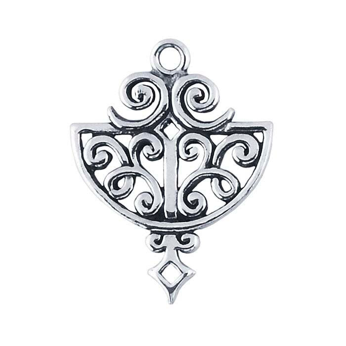 Sterling Silver Filigree Fan Link Component, DYI, Custom, Package of 2