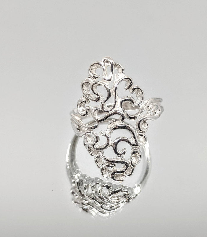 Sterling Silver or 14kt Gold Filagree Freeform Ring Shank Size 7 setting DYI Jewelry,  Fashion Ring 168-068/148-068