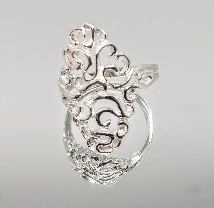 Sterling Silver or 14kt Gold Filagree Freeform Ring Shank Size 7 setting DYI Jewelry,  Fashion Ring 168-068/148-068