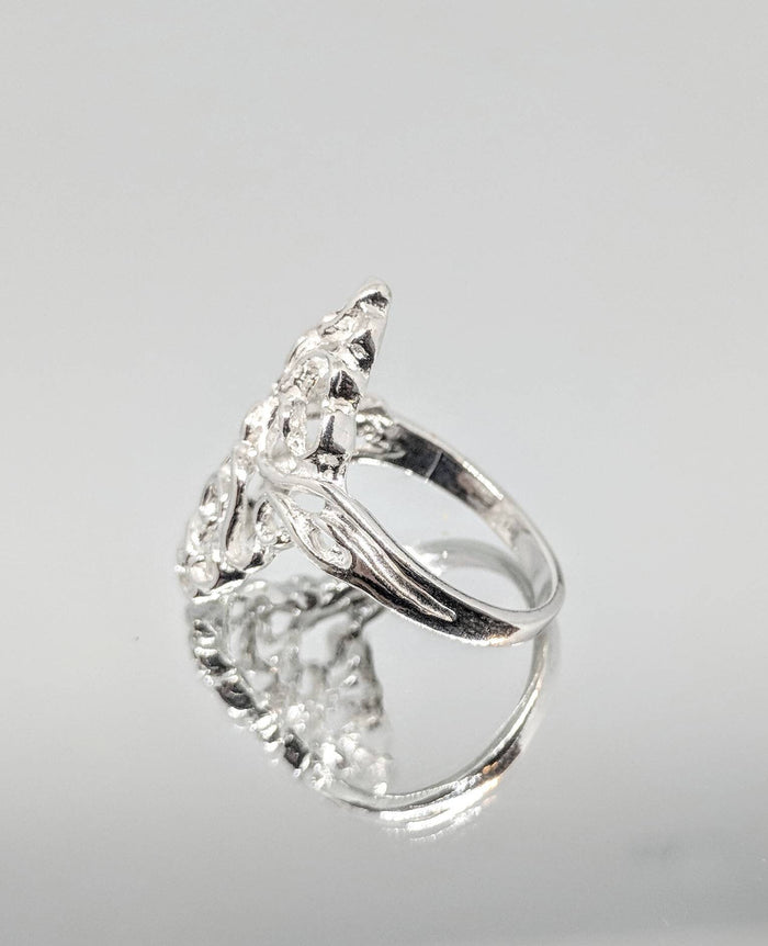Sterling Silver or 14kt Gold Filagree Freeform Ring Shank Size 7 setting DYI Jewelry,  Fashion Ring 168-068/148-068