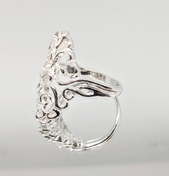 Sterling Silver or 14kt Gold Filagree Freeform Ring Shank Size 7 setting DYI Jewelry,  Fashion Ring 168-068/148-068