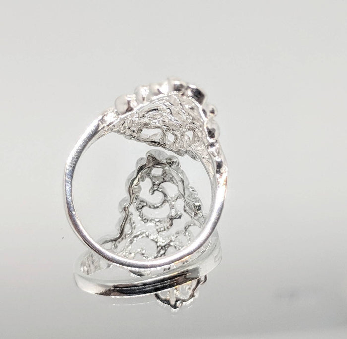 Sterling Silver or 14kt Gold Filagree Freeform Ring Shank Size 7 setting DYI Jewelry,  Fashion Ring 168-068/148-068