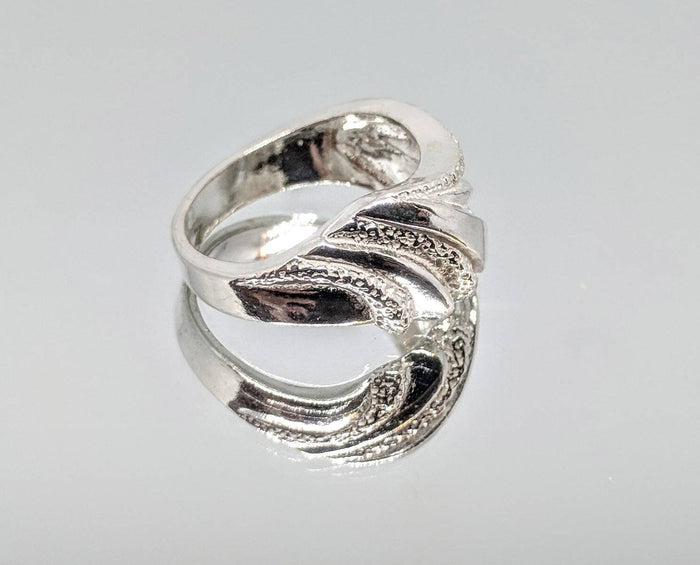 Sterling Silver or 14kt Gold Freeform Textured Ring Shank Size 7 setting DYI Jewelry,  Fashion Ring 168-096/148-096