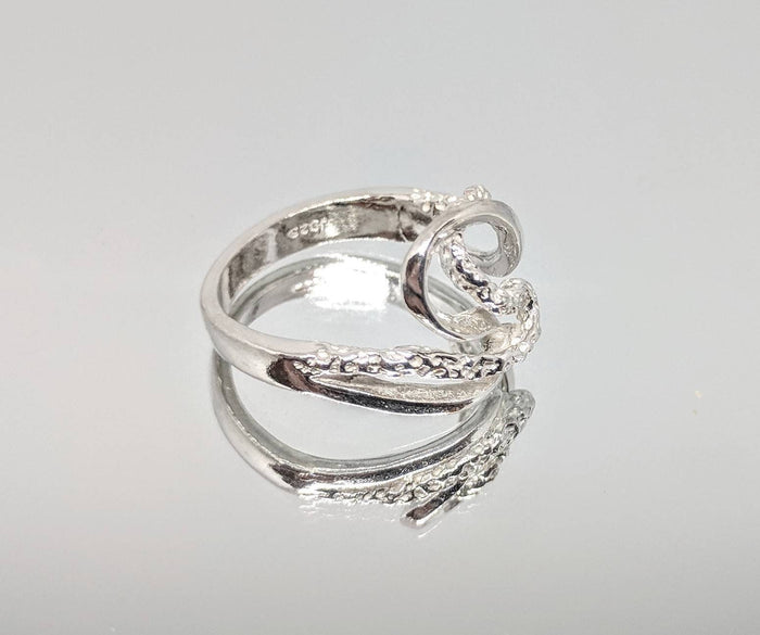 Sterling Silver or 14kt Gold Freeform Textured Ring Shank Size 7 setting DYI Jewelry,  Fashion Ring 168-076/148-076