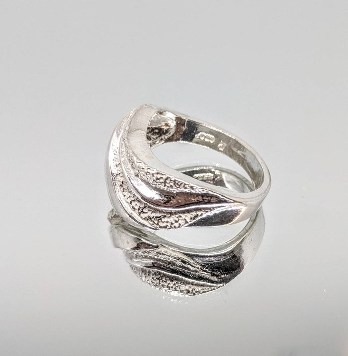 Sterling Silver or 14kt Gold Freeform Textured Ring Shank Size 7 setting DYI Jewelry,  Fashion Ring 168-096/148-096