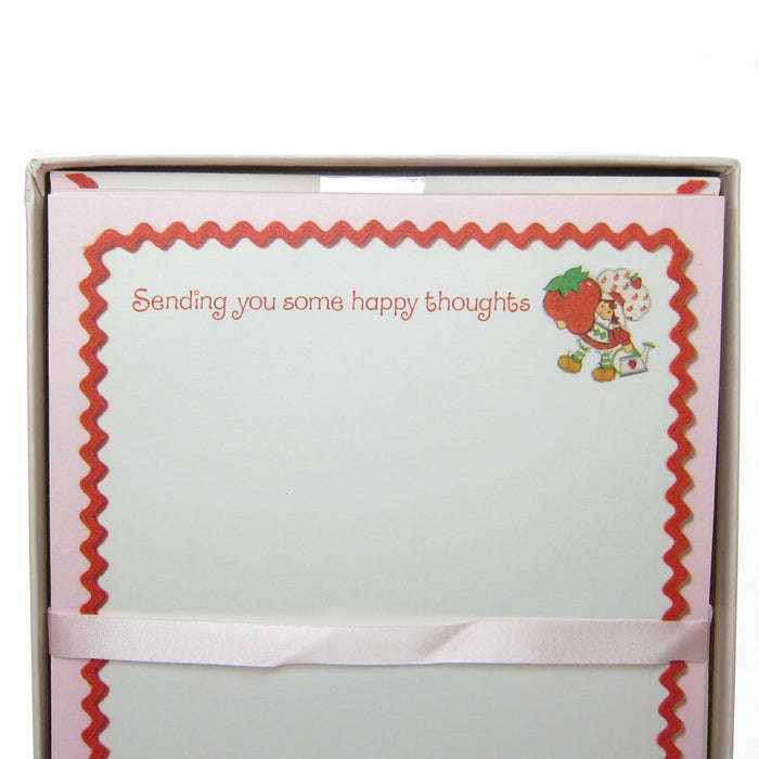 Sending you some happy thoughts stationery sheets with red rick rack trim