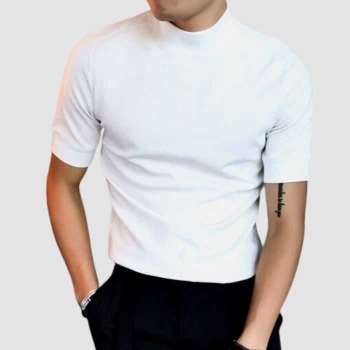 Streetwear Turtleneck T-Shirt - AntoniosClothing - white