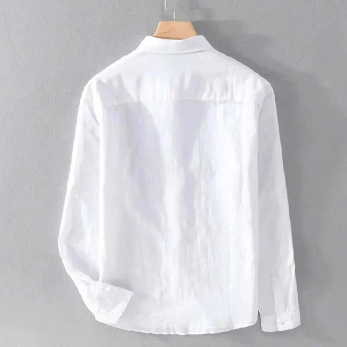 Summer casual long-sleeve shirt - AntoniosClothing - Sky blue