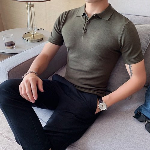 Summer Cotton Short-Sleeve Polo T-Shirt - AntoniosClothing - Green