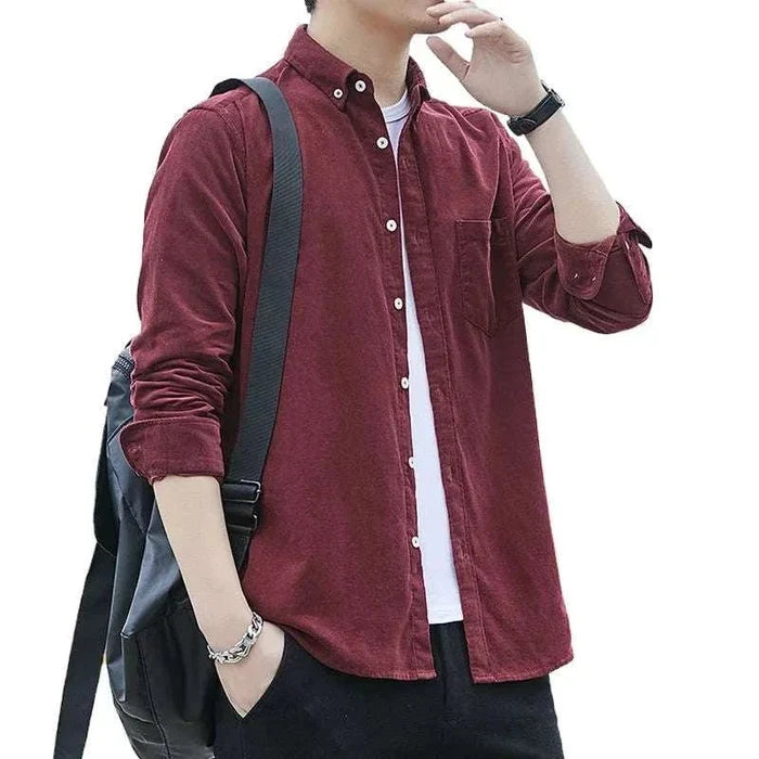Summer loose style long-sleeve shirt - AntoniosClothing - Light gray