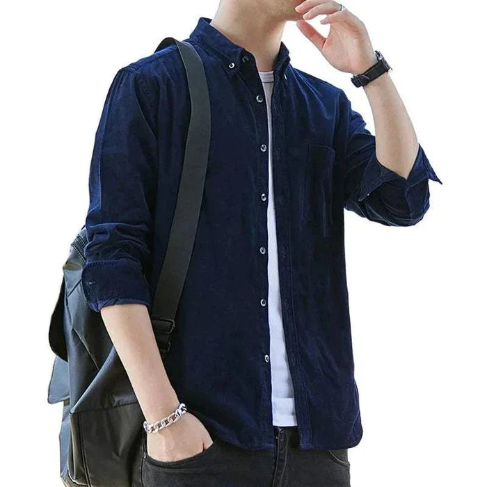 Summer loose style long-sleeve shirt - AntoniosClothing - Light gray