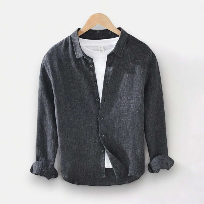 Summer pure linen shirt - AntoniosClothing - Gray