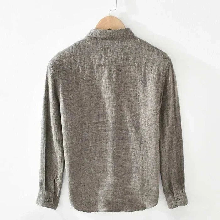 Summer pure linen shirt - AntoniosClothing - Black