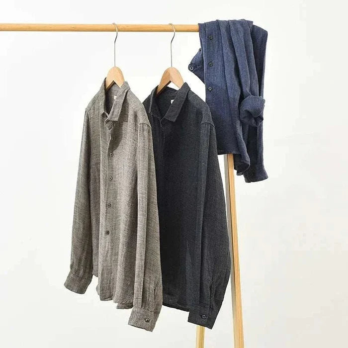 Summer pure linen shirt - AntoniosClothing - Gray