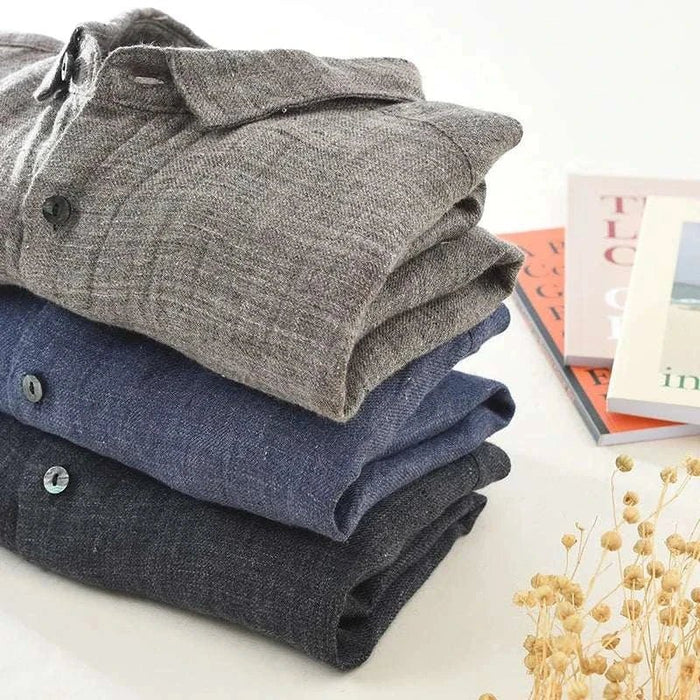 Summer pure linen shirt - AntoniosClothing - Gray
