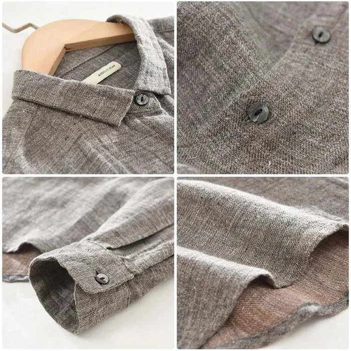 Summer pure linen shirt - AntoniosClothing - Gray
