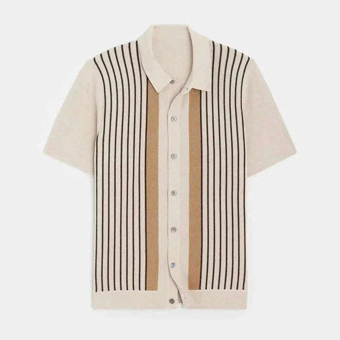 Summer retro short sleeve shirt - AntoniosClothing - Apricot
