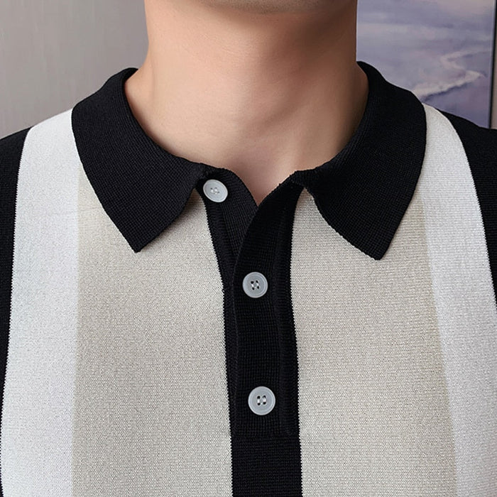 Summer Striped Polo Shirt - AntoniosClothing - Green