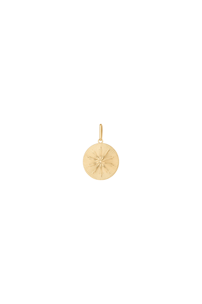 Thatch Sundial Coin Charm in gold