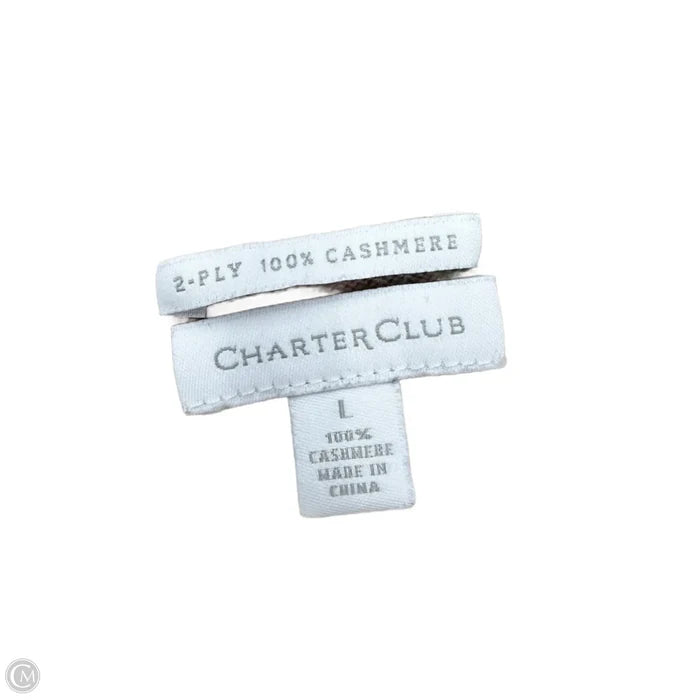 Sweater Cashmere By Charter Club In Green & Orange, Size: L