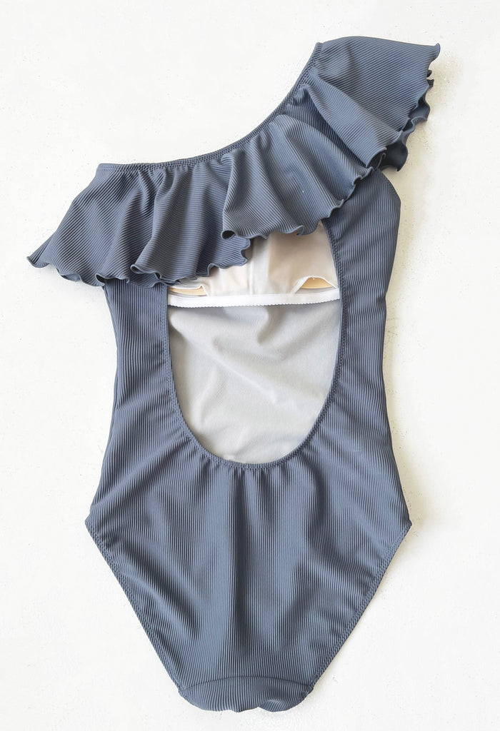 Swimwear Flare Onepiece | Blue Gray