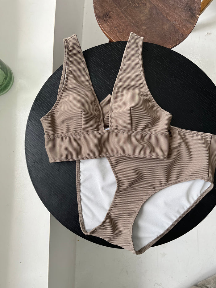 Swimwear High Waist Bikini | Khaki