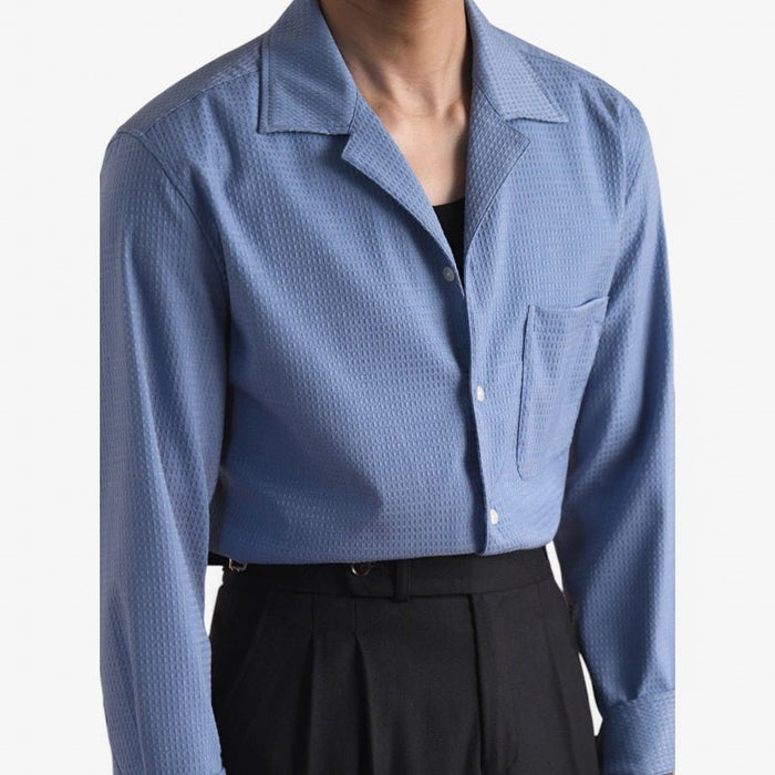 Tailored collar old money shirt - AntoniosClothing - Grey