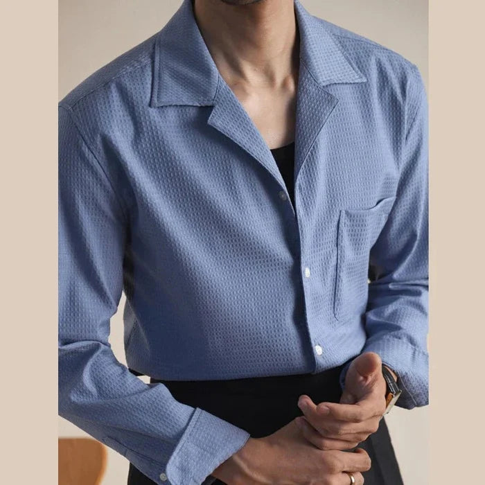 Tailored collar old money shirt - AntoniosClothing - Grey