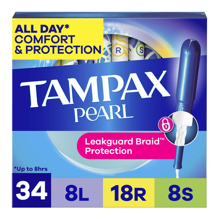 Tampax Pearl Trio Pack Unscented Tampons - 34 Ct - 6 Pack