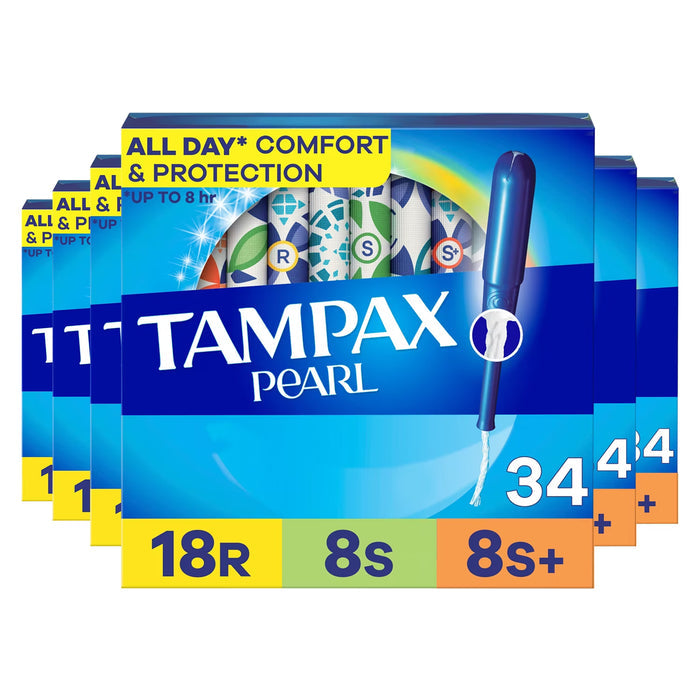 Tampax Pearl Unscented Tampons Multipack - 34 Ct - 6 Pack