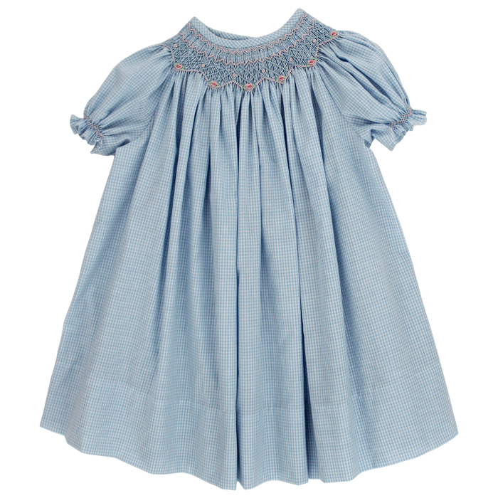 The Bailey Boys - Bishop Smocked Dress - Blue Check