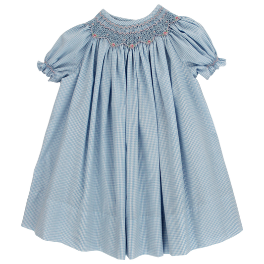 The Bailey Boys - Bishop Smocked Dress - Blue Check