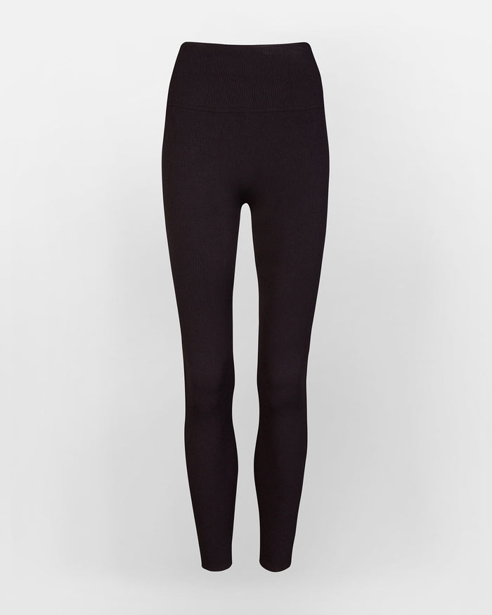 sustainable seamless black leggings for women by Hedoine lace detail high waist seamless soft leggings