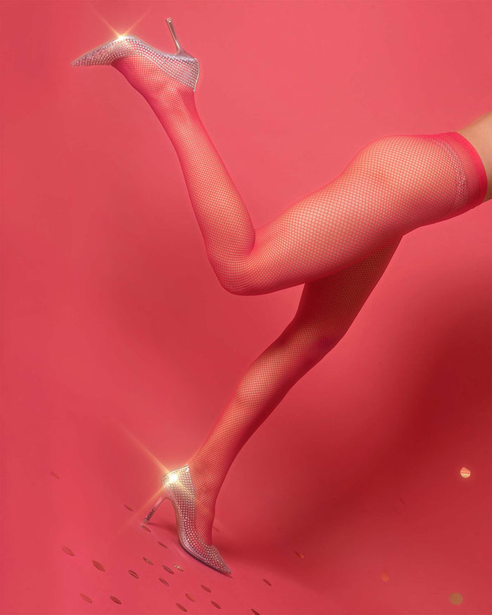 The Drama | Fishnet Tights Pink, Pantyhose Stockings Womens Tights for Women - Hēdoïne