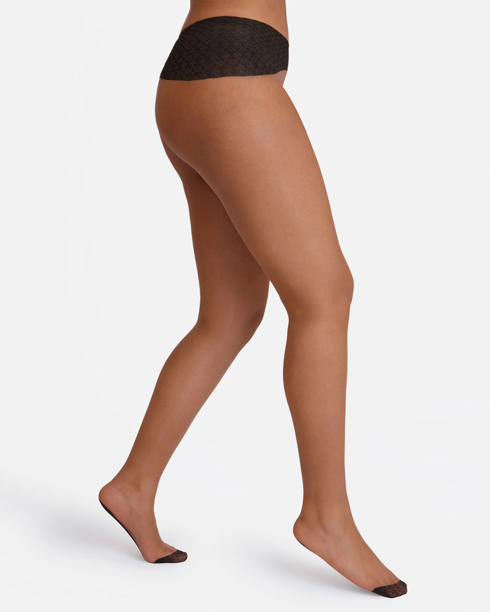 nude tone-matching tights for women by hedoine smoky whisky edgy nude tights with black seam ladder-resistant tights for women
