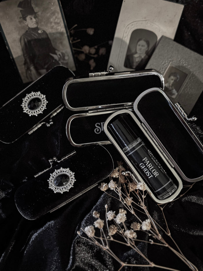 The Mourning Compact - perfume carry case.
