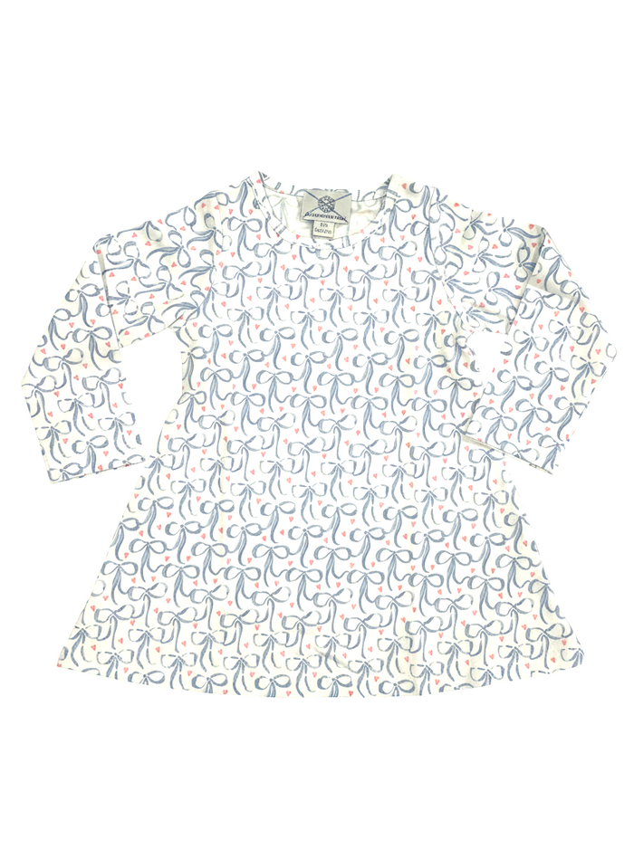 The Proper Peony - L/S Pima Dress - Brielle Bow