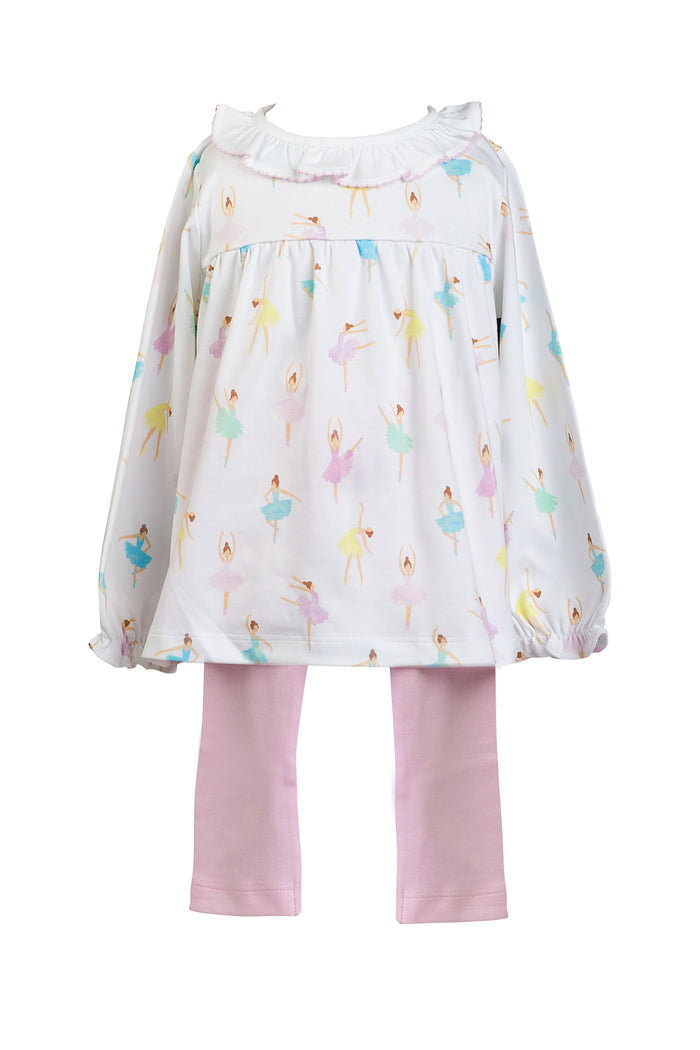The Proper Peony - L/S Pima Tunic Set - Tutu
