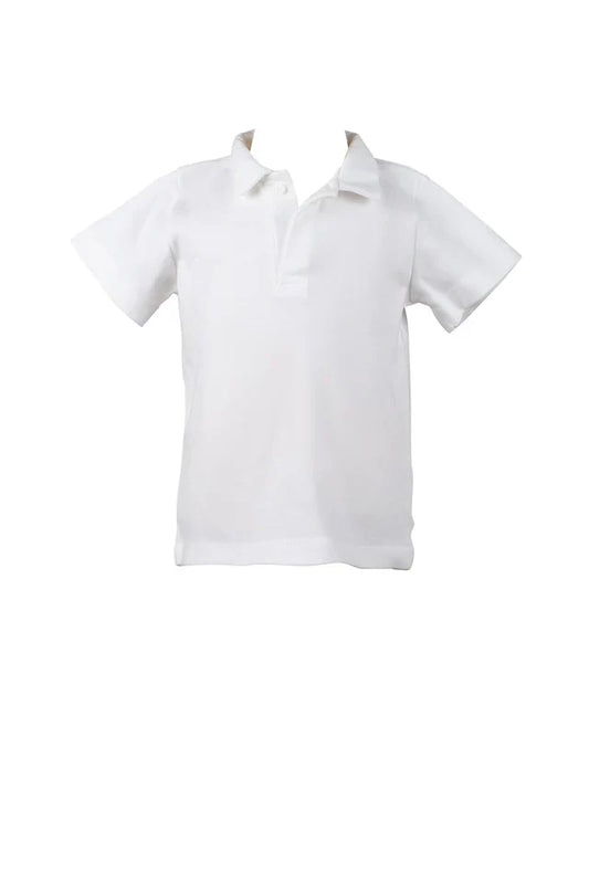 The Proper Peony - White Pima Polo